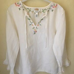 Talbots Irish linen summer top